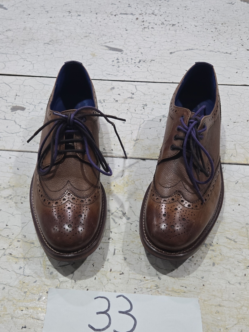 Ted Baker Cassiuss 4 Oxford Shoes Brown Leather 9 D Mens